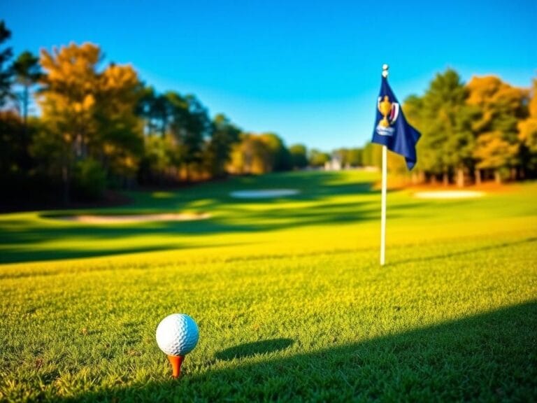 Flick International A picturesque view of Bethpage Black golf course featuring lush green fairways and autumn foliage.