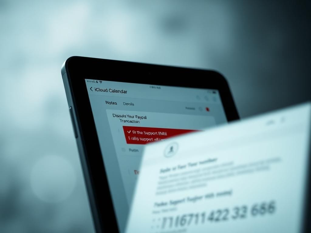 Flick International iCloud Calendar interface with suspicious phishing event notification