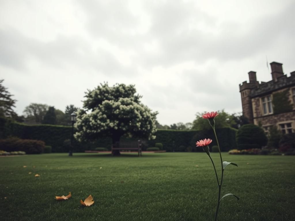 Flick International A serene garden scene at Windsor Castle reflecting on challenges faced by Prince William.