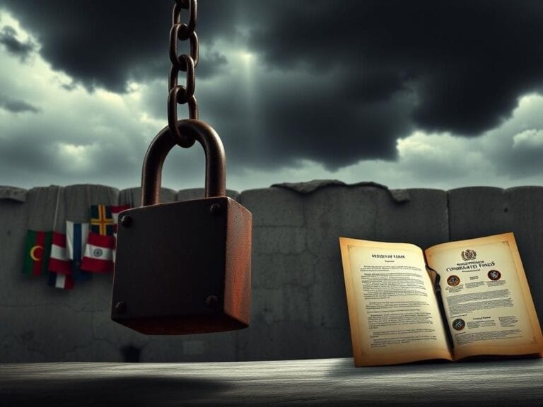 Flick International A rusted padlock symbolizes the $5 billion foreign aid funds being blocked by the Supreme Court.
