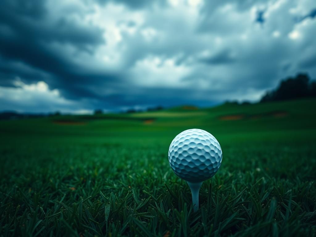 Flick International Golf ball on tee at Bethpage Black, representing the Ryder Cup matchup