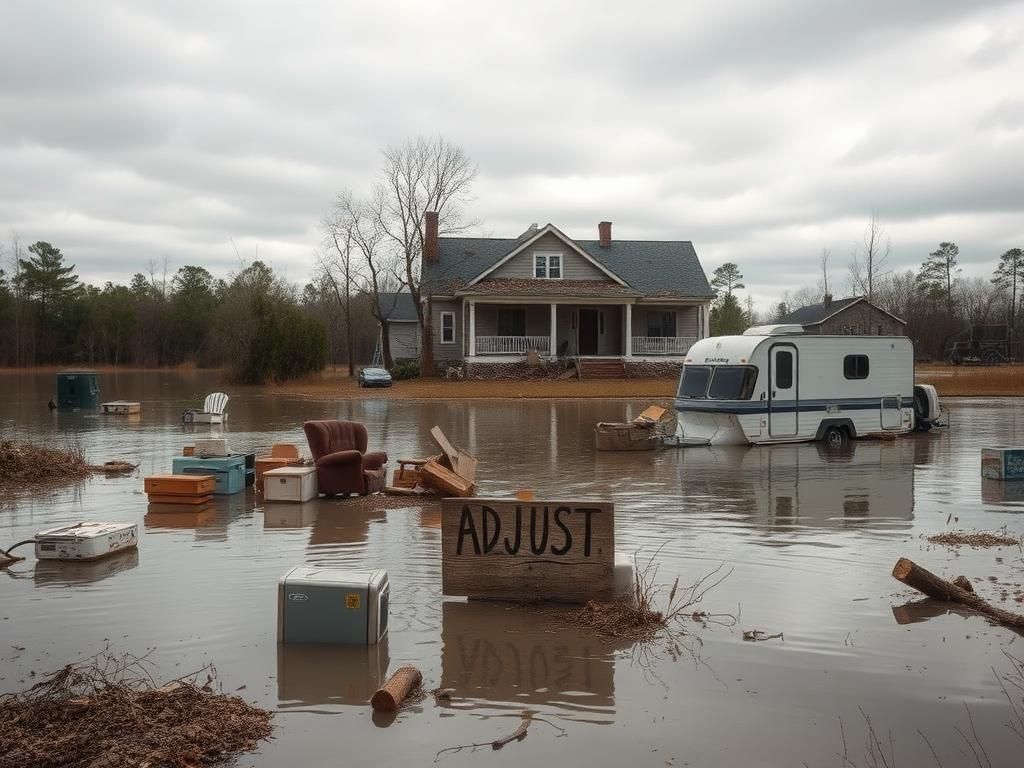 Flick International A flooded home in Western North Carolina showing remnants of a family's life after Hurricane Helene.