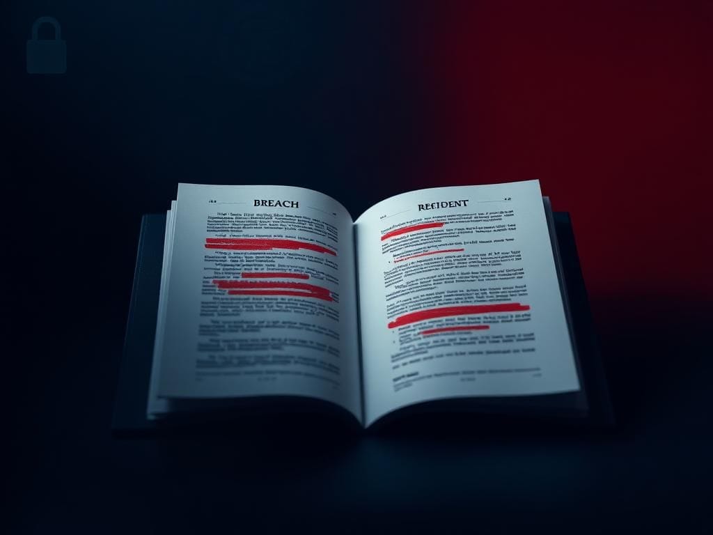 Flick International An abstract representation of military records with redacted text and a presidential seal