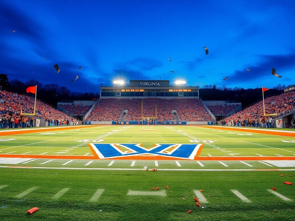 Flick International Vibrant scene of Scott Stadium after Virginia Cavaliers upset Florida State