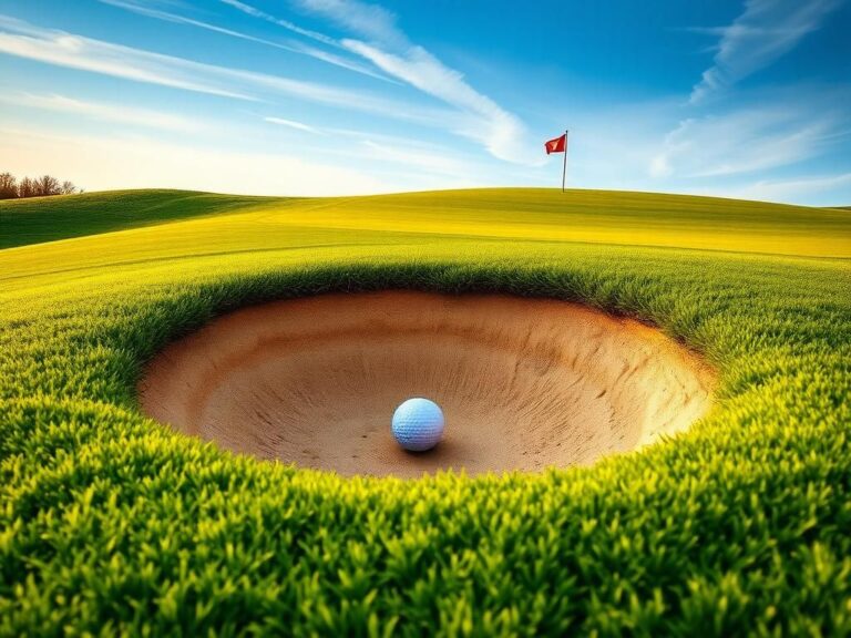 Flick International Golf ball in a sand bunker at Bethpage Black during the Ryder Cup