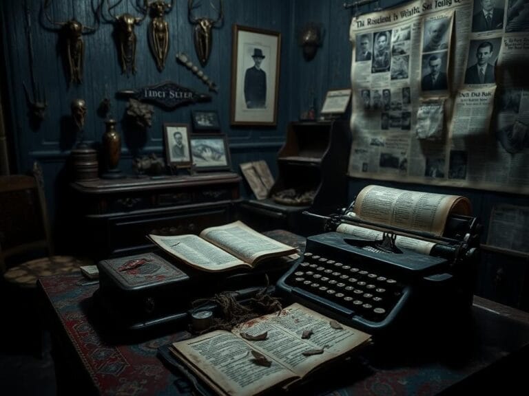 Flick International A dimly lit eerie room filled with unsettling artifacts related to serial killers