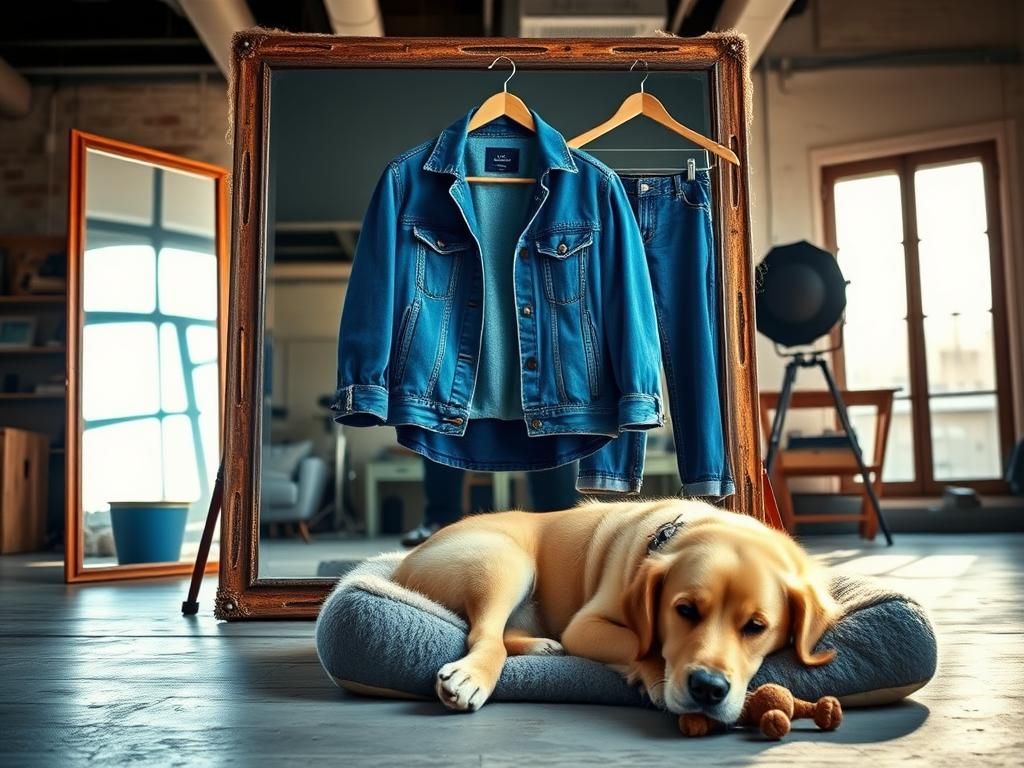 Flick International Sydney Sweeney posing in a vibrant behind-the-scenes shoot with blue denim attire