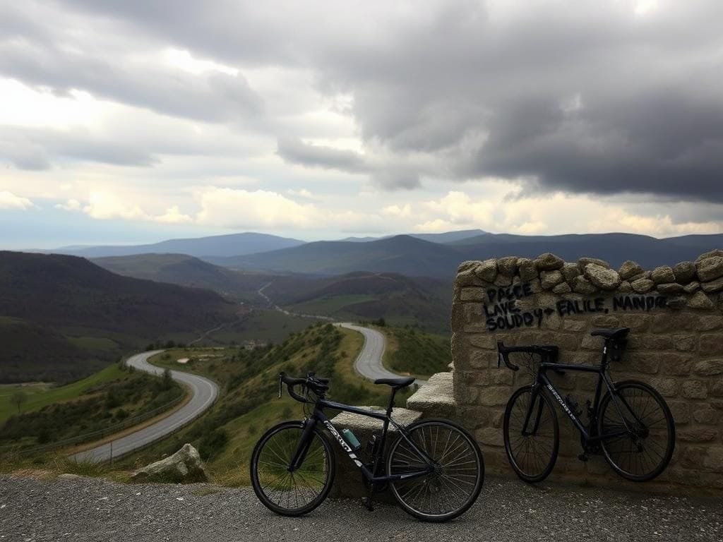 Flick International Abandoned bicycles against a stone wall in the Italian countryside