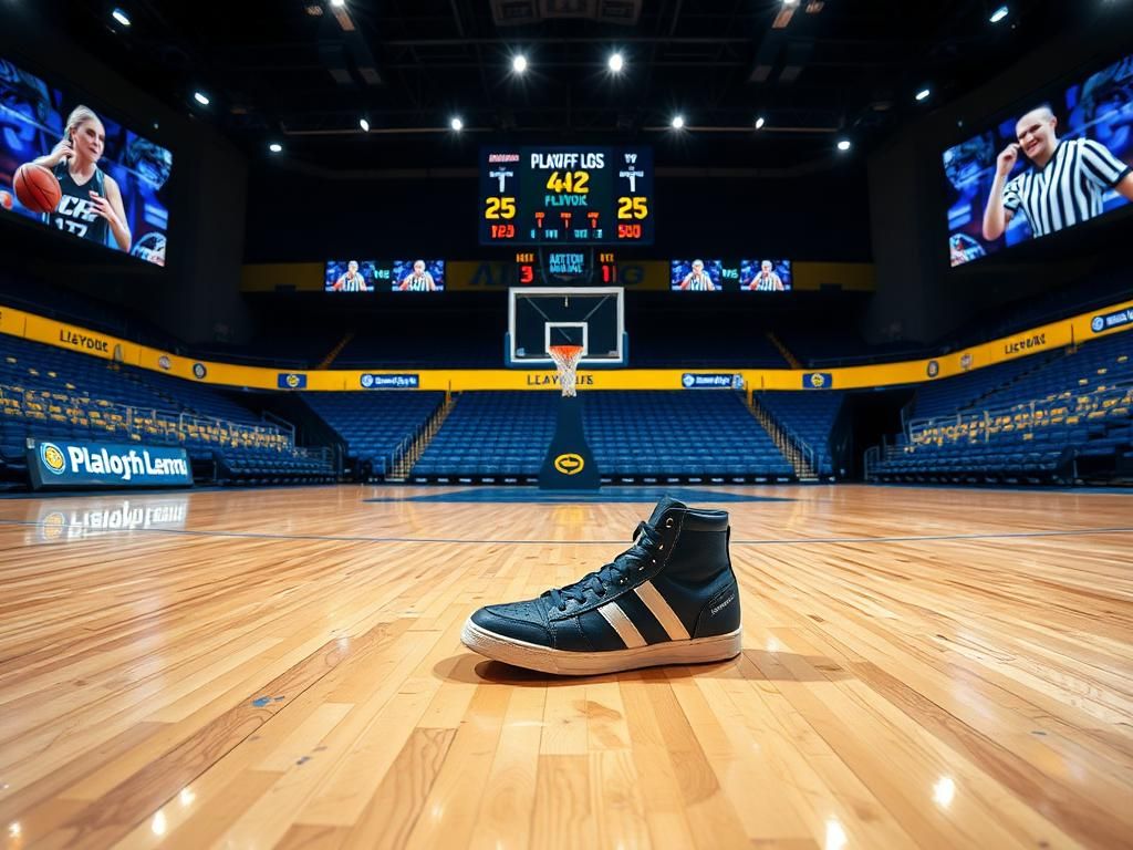 Flick International Abandoned high-top sneakers on the basketball court after a Minnesota Lynx playoff loss