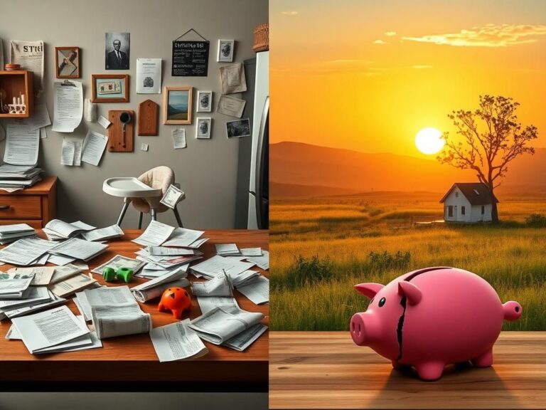 Flick International A split scene illustrating Generation Z's challenges and aspirations regarding parenthood and financial stability