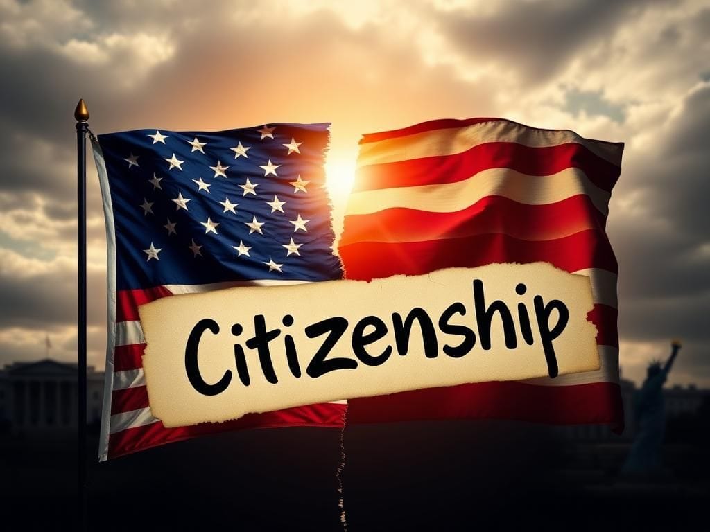 Flick International A stylized depiction of a split American flag representing patriotism and division