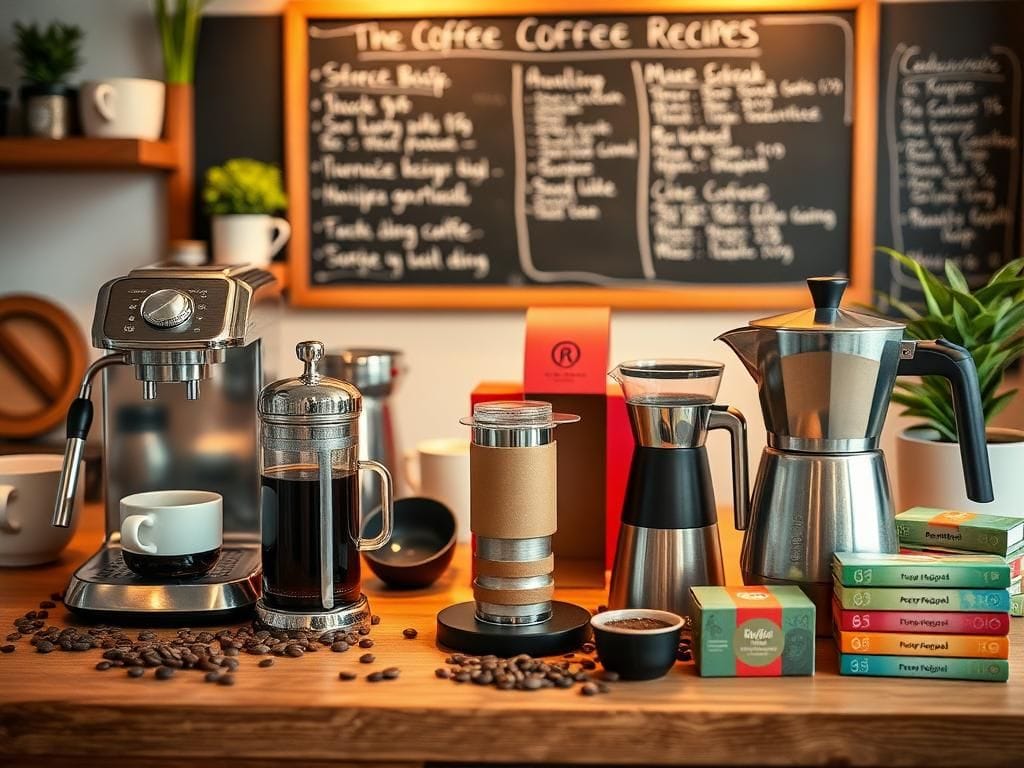 Flick International Cozy kitchen setting with espresso machine and coffee-making equipment