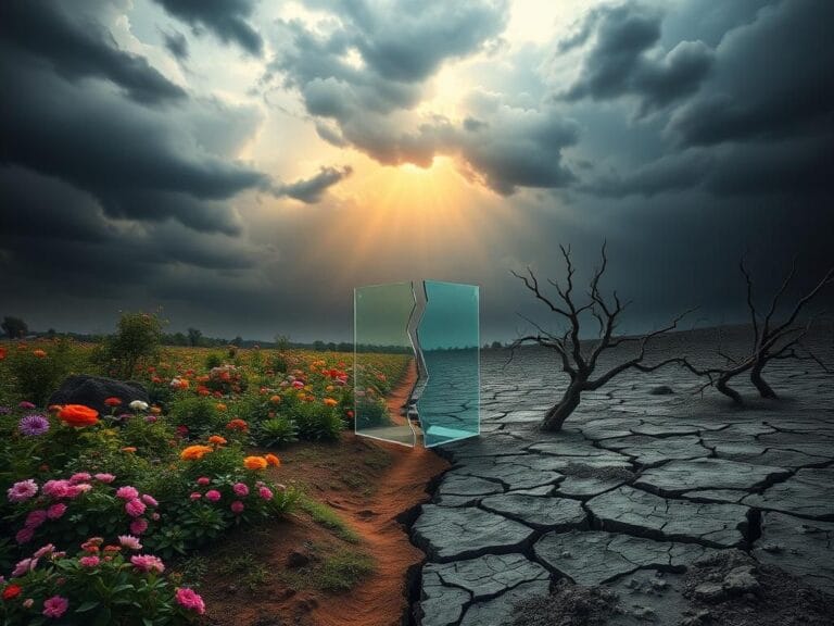 Flick International A divided landscape symbolizing the ideological rift between J.K. Rowling and Emma Watson.