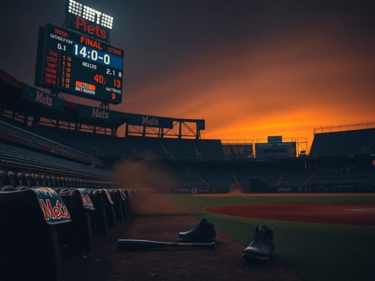Flick International Dark, empty baseball stadium depicting the New York Mets' disappointing season