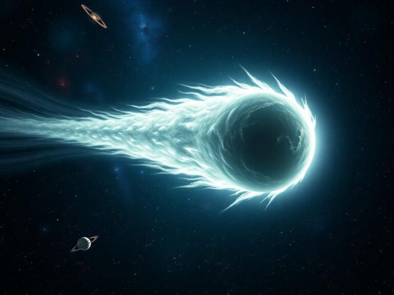 Flick International Massive comet 3I/ATLAS soaring through a starry cosmic backdrop