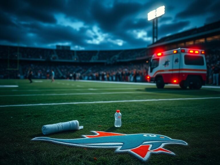 Flick International Miami Dolphins player Tyreek Hill being carted off the field after a knee injury