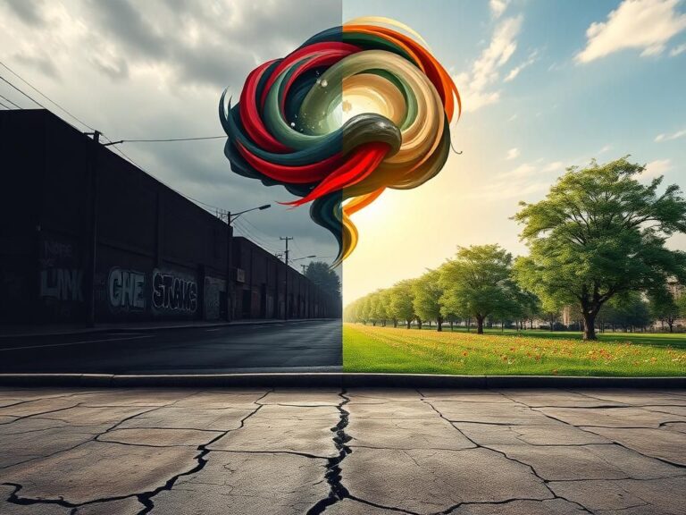 Flick International A divided landscape illustrating the ideological rift in contemporary politics