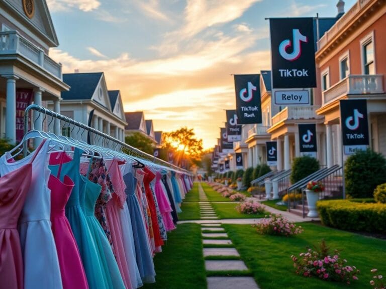 Flick International A vibrant sorority rush scene with dresses, banners, and a golden hour sky