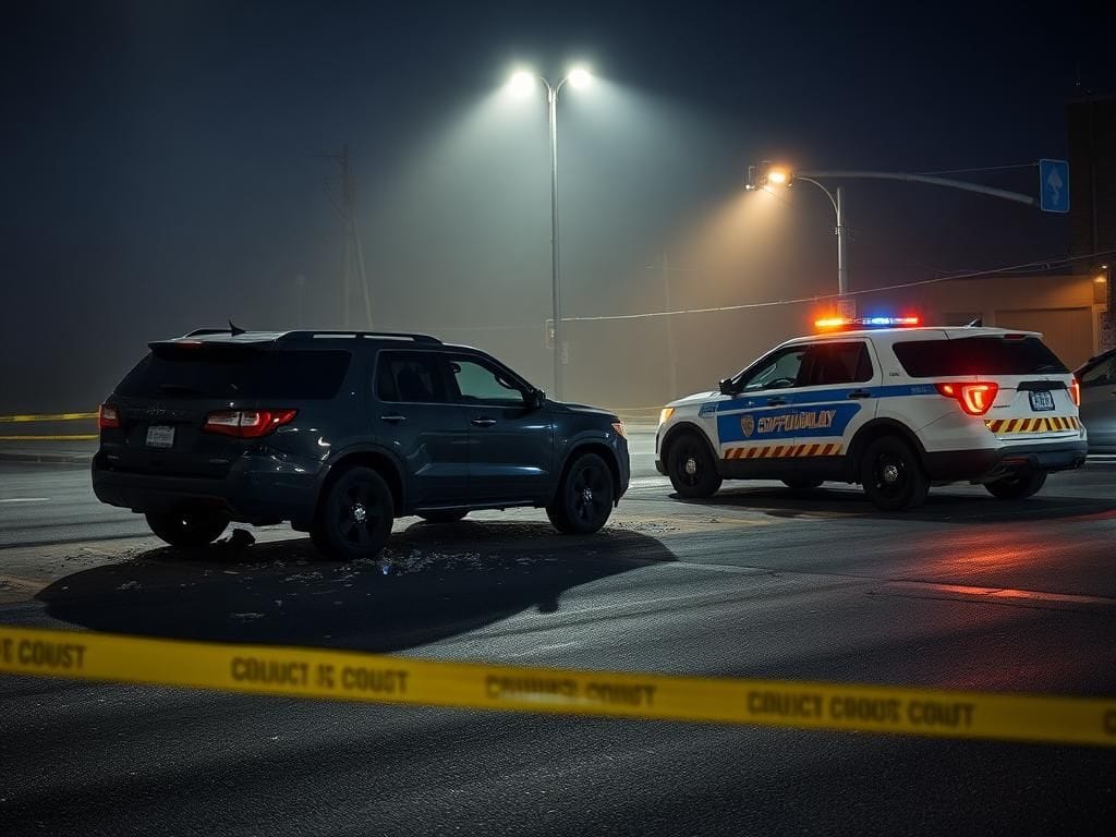 Flick International Josh Hartnett's car accident scene involving a police vehicle in St. John's, Newfoundland