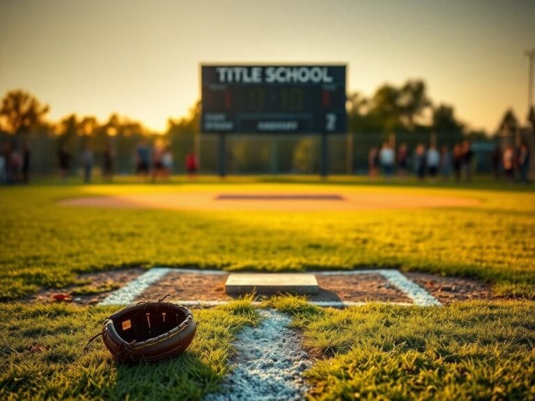 Flick International A dramatic scene of an empty girls' high school softball field with a glove on the grass