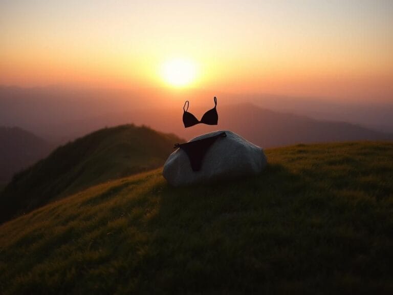 Flick International Halle Berry in a stunning black-and-white bikini walking off into the sunset on a hillside