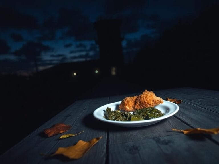 Flick International Somber scene of a Florida prison at dusk with a shadowy prison tower