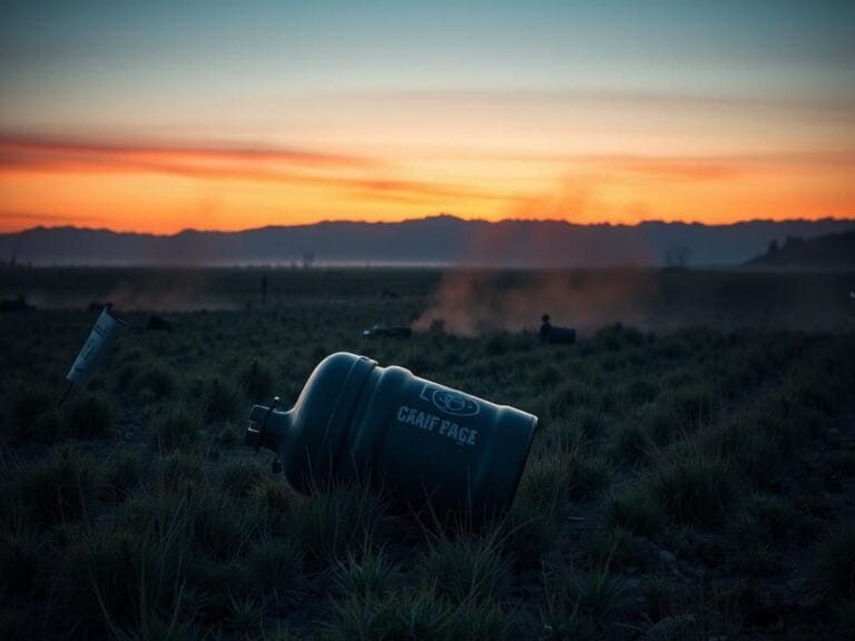 Flick International Abandoned cannabis farm with overturned tear gas canister