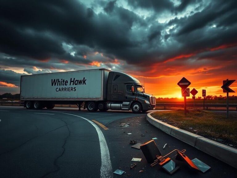 Flick International Semi-truck on a highway near a sharp bend, symbolizing an unauthorized U-turn