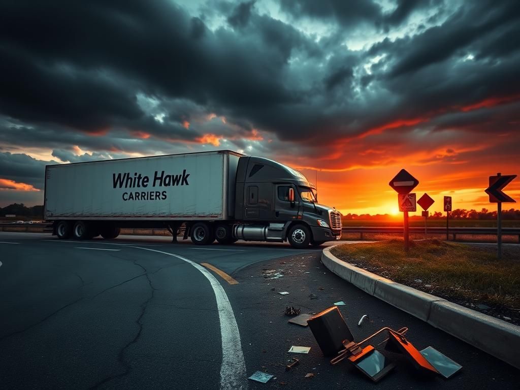 Flick International Semi-truck on a highway near a sharp bend, symbolizing an unauthorized U-turn