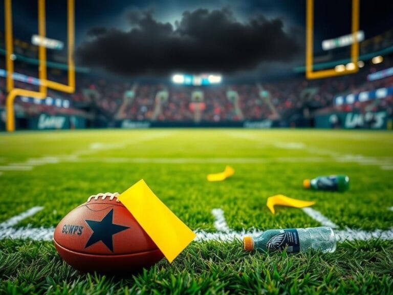 Flick International Dramatic football field scene with a football resting on the turf