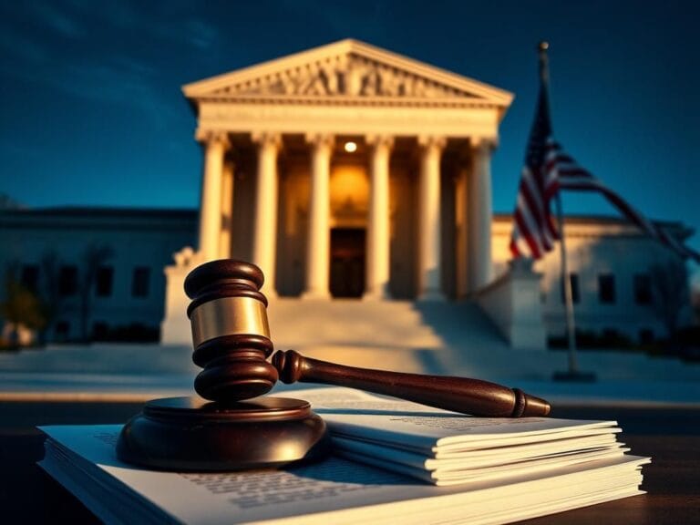 Flick International Exterior view of the Supreme Court building with iconic pillars