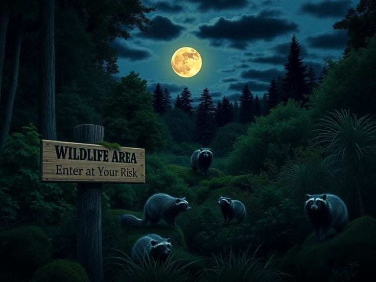 Flick International Serene twilight woodland scene with wildlife signpost