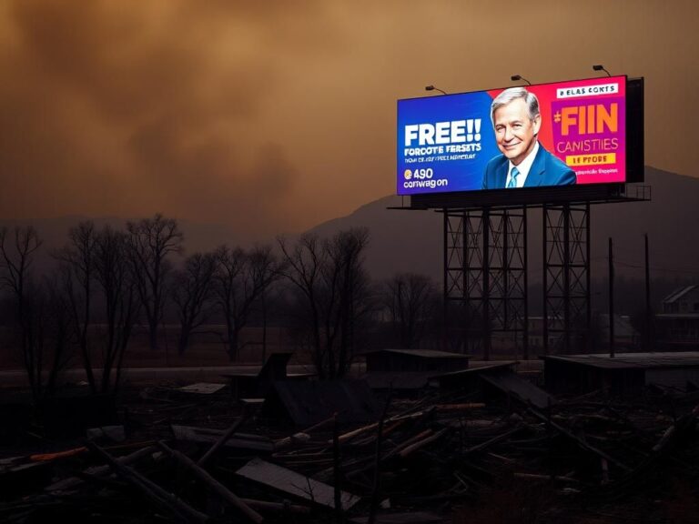 Flick International Burned landscape in California showing charred trees and debris from wildfires