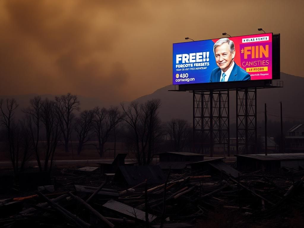 Flick International Burned landscape in California showing charred trees and debris from wildfires