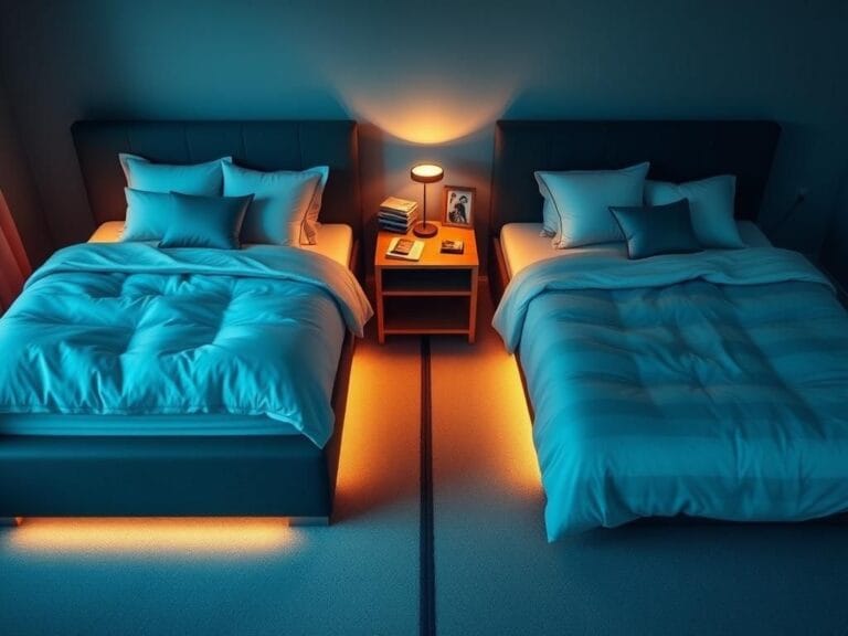 Flick International Cozy split-bedroom scene featuring distinct sleeping areas representing individuality