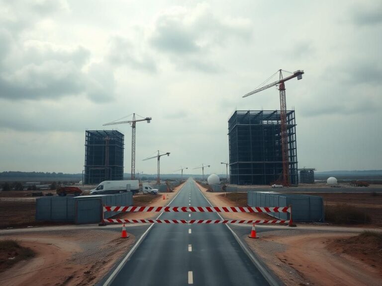 Flick International Aerial view of a Hyundai electric car battery factory construction site in Georgia