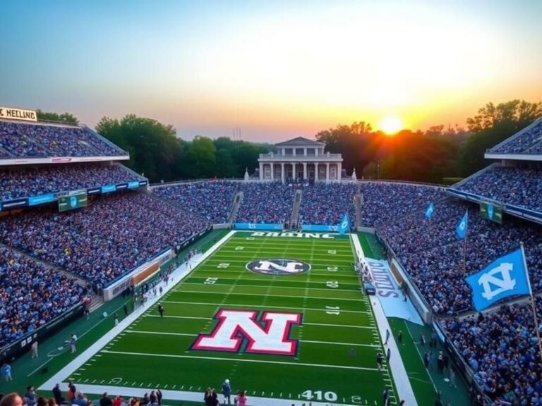 Flick International Excited fans at Kenan Stadium during a college football game with vibrant Carolina blue colors.
