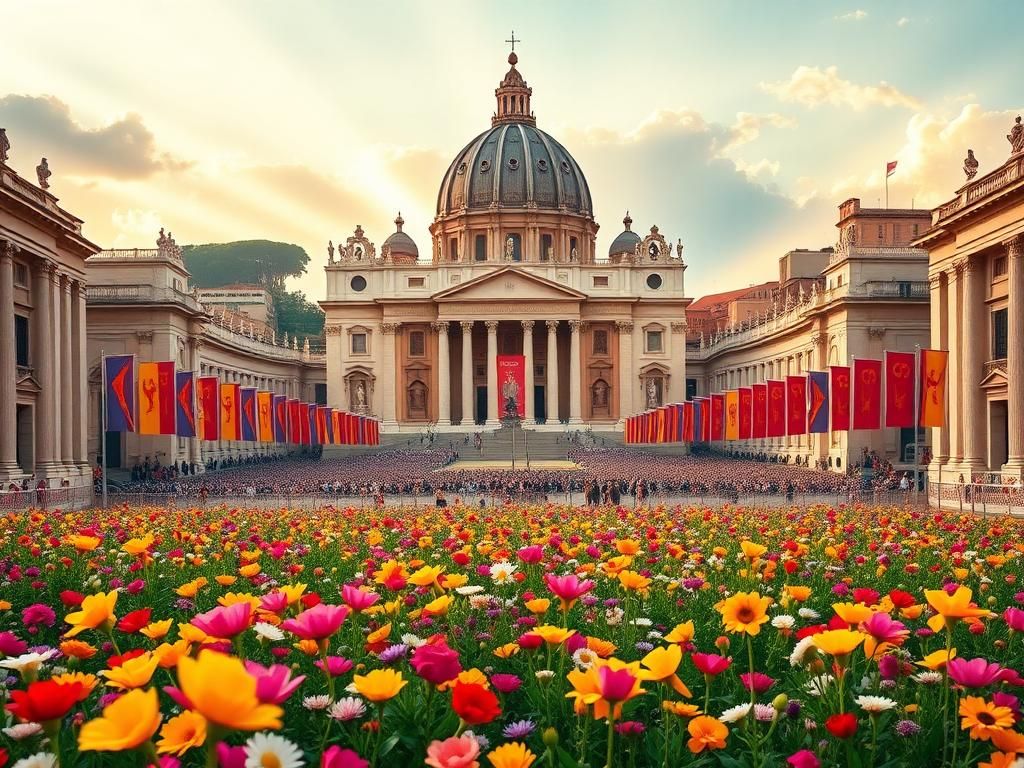 Flick International Panoramic view of St. Peter's Square during the canonization ceremony