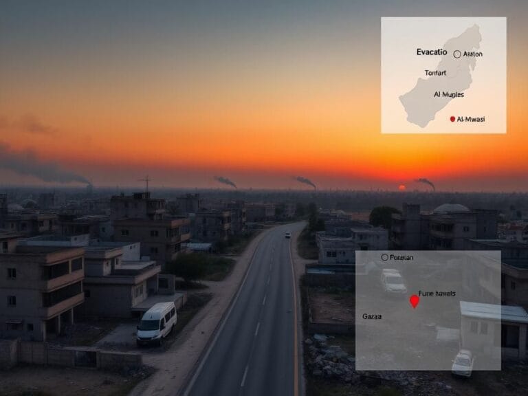 Flick International Aerial view of Gaza City with smoke rising from distant areas amid military activities