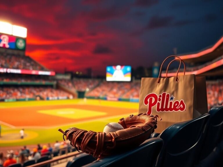 Flick International Young Phillies fan in stadium with glove, symbolizing lost Harrison Bader home run ball