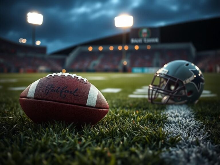 Flick International Close-up of a football on the grass with scuff marks, symbolizing a heated game in a dramatic football scene.