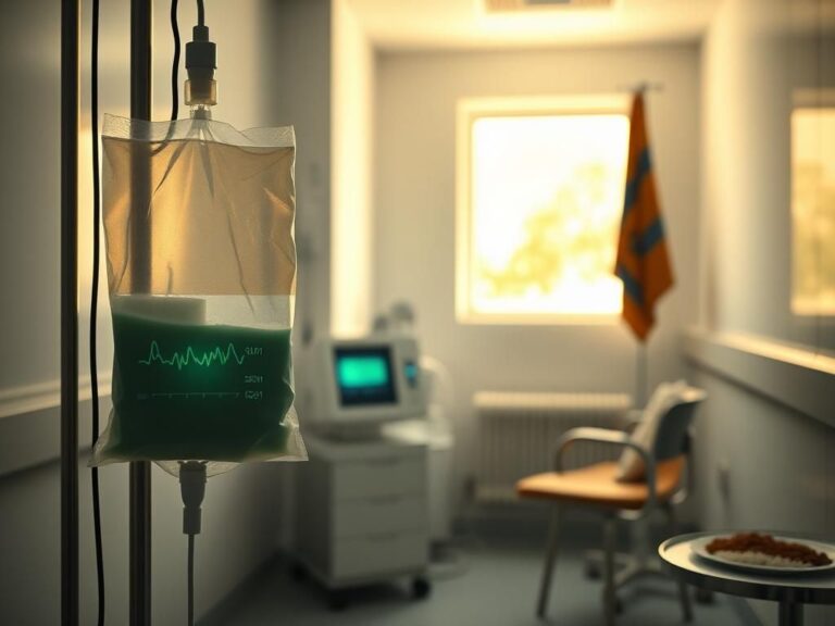 Flick International Hospital room with IV bag and heart monitor highlighting Mekhi Becton's medical experience in Brazil