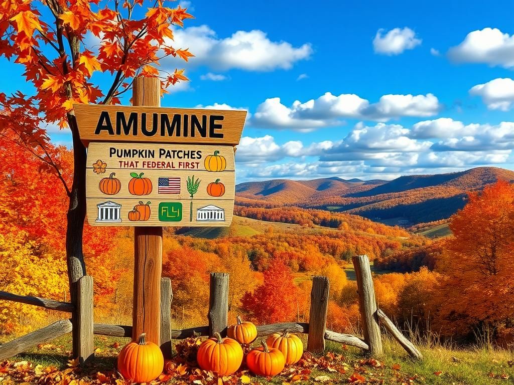 Flick International Vibrant autumn landscape featuring colorful fall foliage and rustic signpost of autumn activities