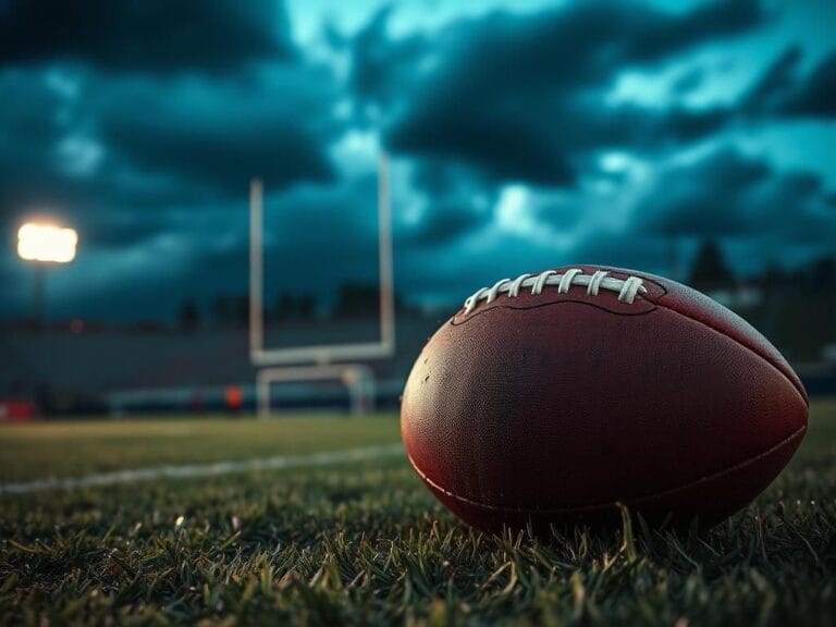Flick International Close-up of a muddy football on the turf symbolizing a special teams mishap