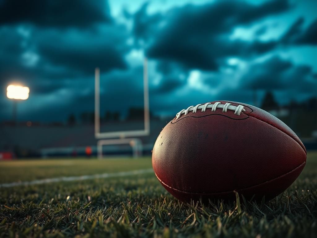 Flick International Close-up of a muddy football on the turf symbolizing a special teams mishap
