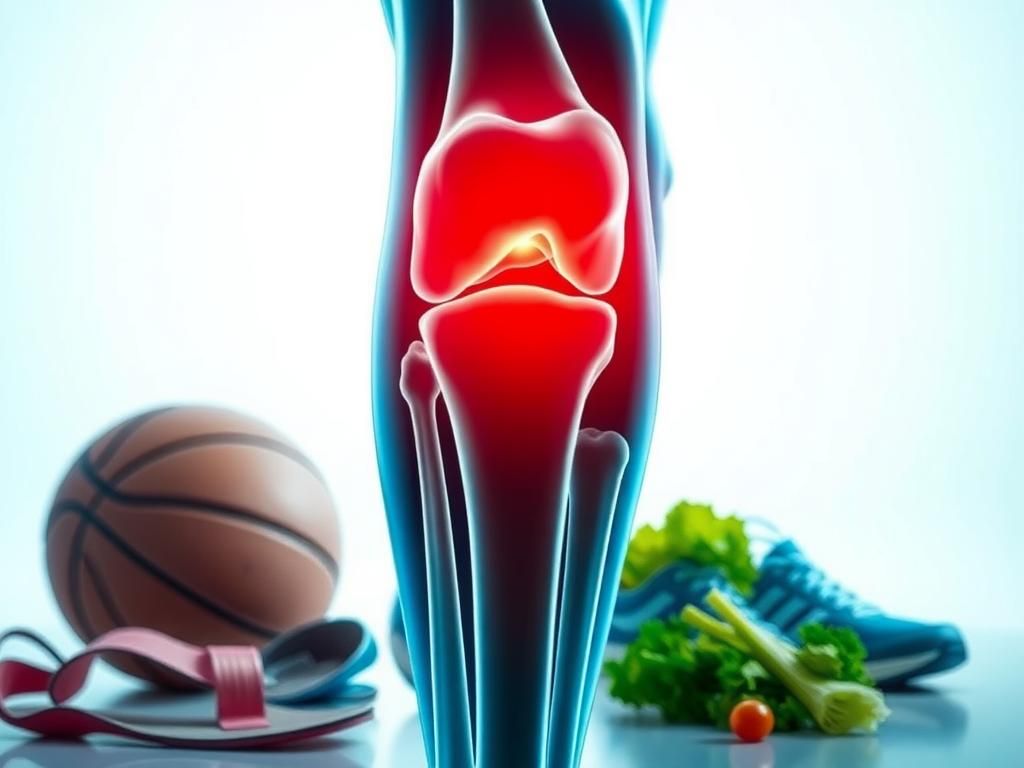 Flick International Close-up of a human knee joint showing anatomical features and signs of wear