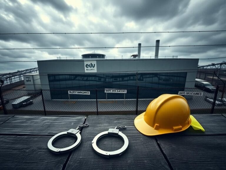 Flick International Overhead view of a Hyundai electric battery plant with barbed-wire fence