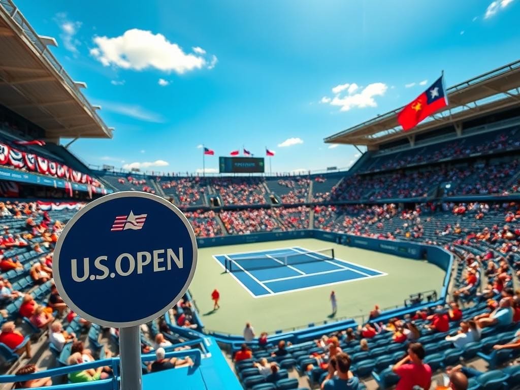 Flick International A vibrant scene of Arthur Ashe Stadium during the U.S. Open with mixed audience reactions.