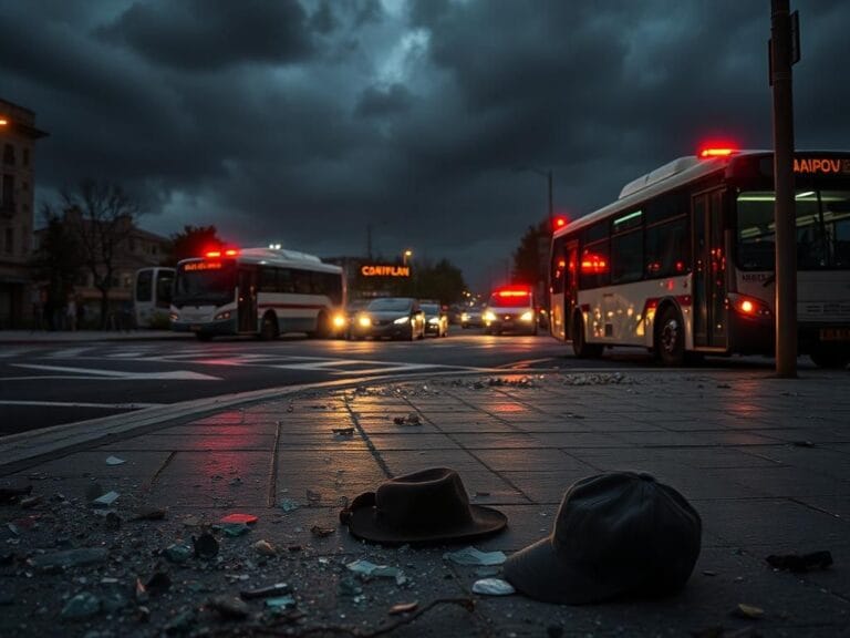 Flick International A scene of a shooting aftermath in Jerusalem with shattered glass and debris