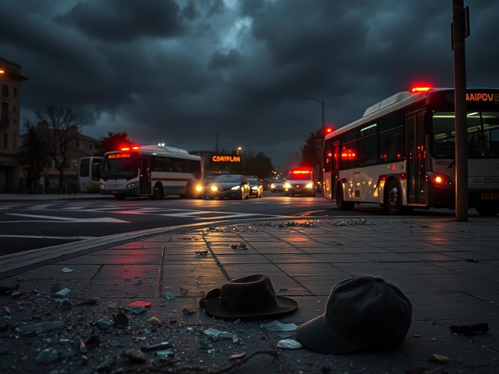 Flick International A scene of a shooting aftermath in Jerusalem with shattered glass and debris